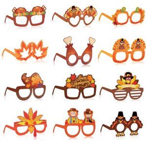 24-Pack Thanksgiving Turkey Glasses: Photo Props & Eyewear Accessories
